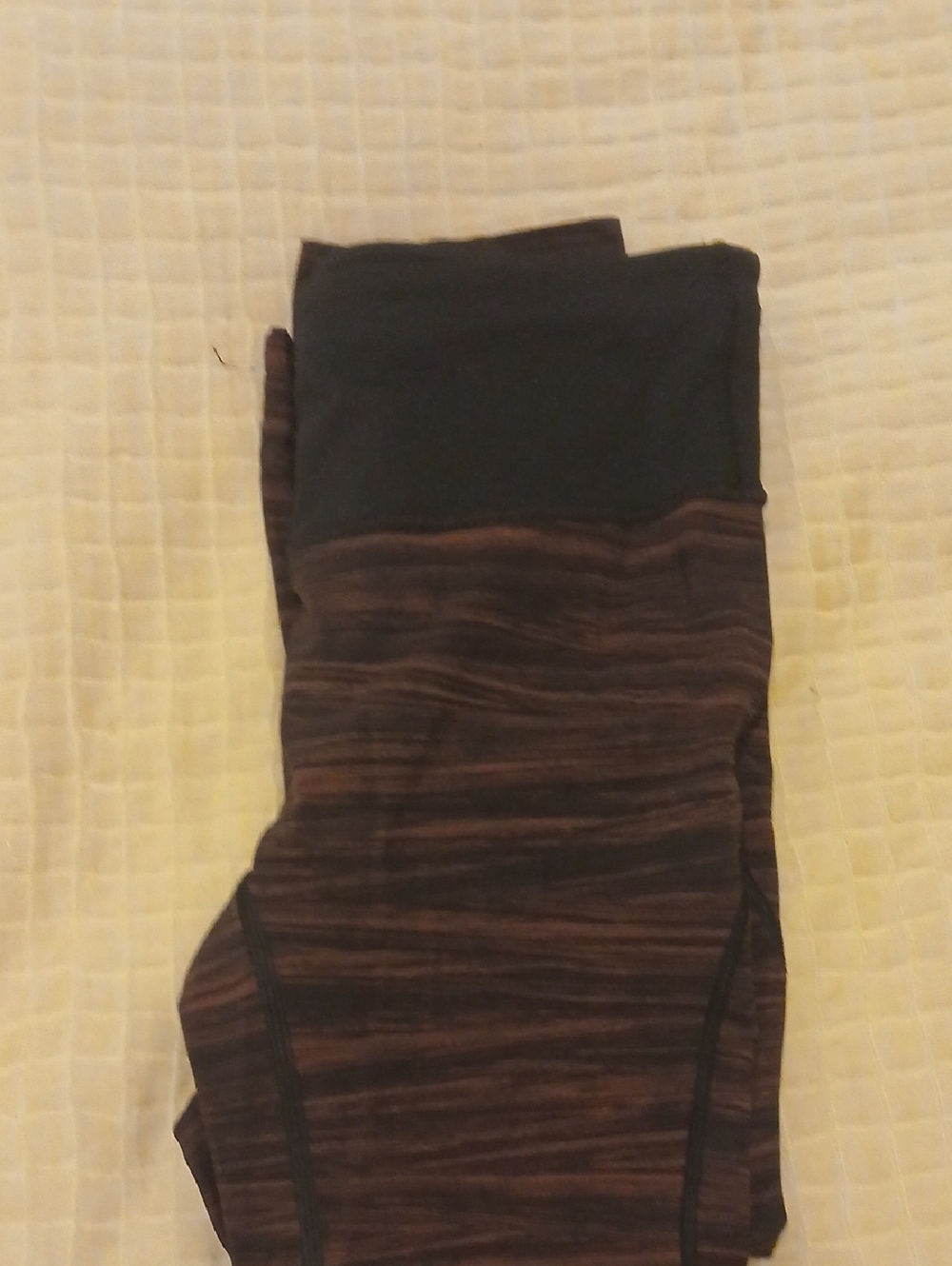 Llululemon athletica  Leggings with Black Waistband Dark Red/Black Stripes